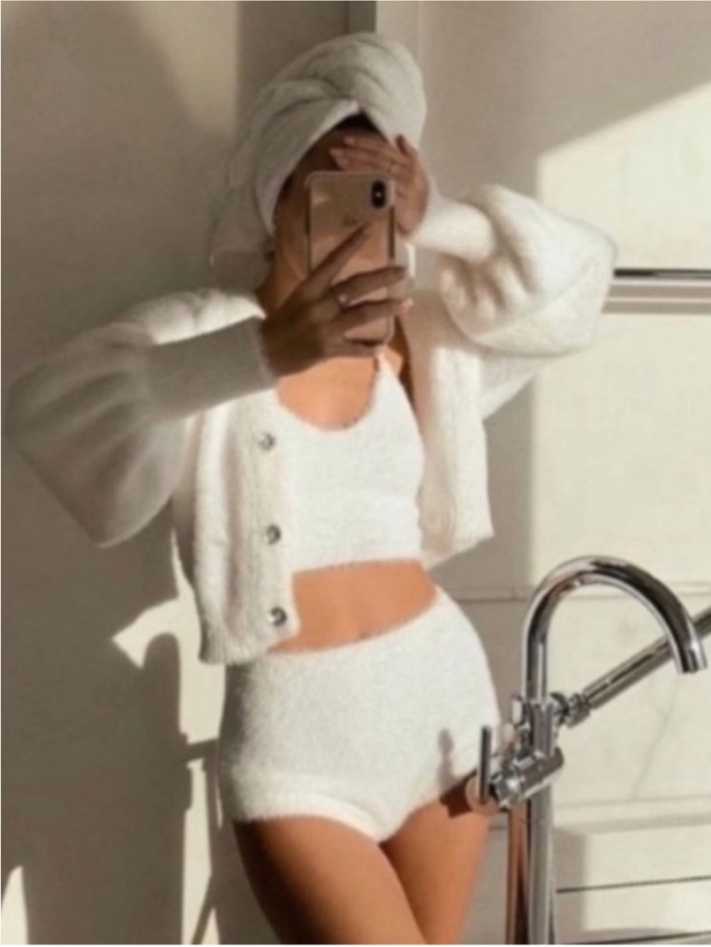 New! Love & Lemons Fiona Fur Fuzzy Knit High-Waisted bottoms XXS 34272
